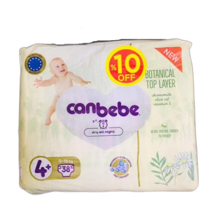 Canbebe Diapers Economy Pack Dry All Night Size 4+ 38's 10 off