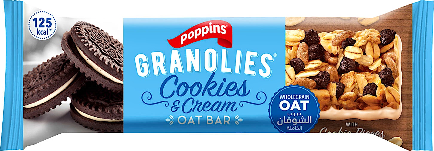 Poppins Granolies Cookies & Creams Oat Bar 30 g