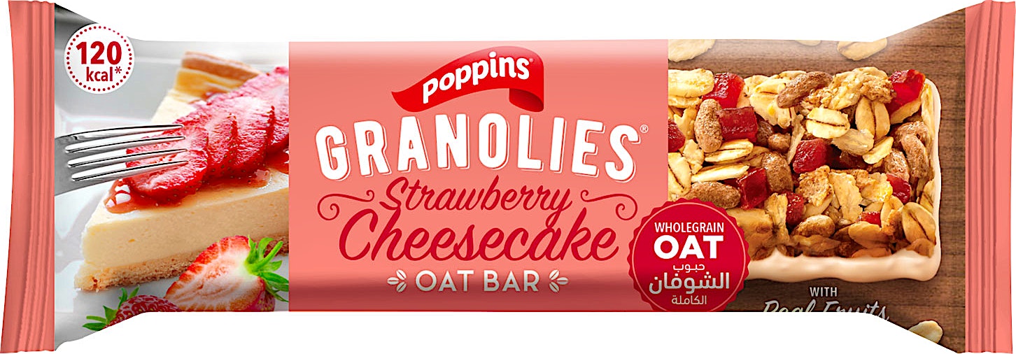 Poppins Granolies Strawberry Cheesecake Oat Bar 30 g