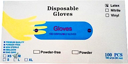 Latex Disposable Gloves Medium 100's