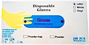 Latex Disposable Gloves Medium 100's