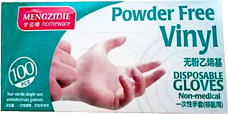 Powder Free Vinyl Disposable Gloves Large 100's
