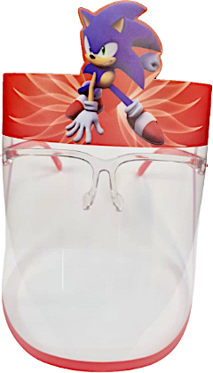 Kids Face Mask Sonic With Eyeglasses