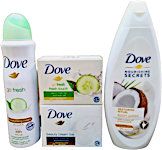 Dove Soap Fresh Touch + Cream Bar + Deo Cucumber + Body Wash @Special Price