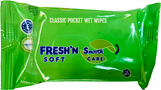 Fresh'n Soft Classic Green Wet Wipes 15's