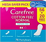 Carefree Cotton Feel Normal Mega Perfume Free Pack 56+20's
