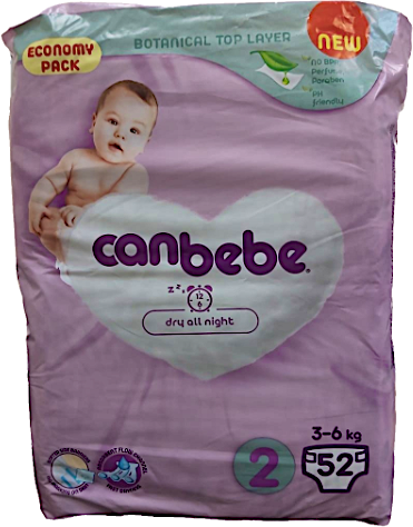 Canbebe Diapers Economy Pack Dry All Night Size 2 52's