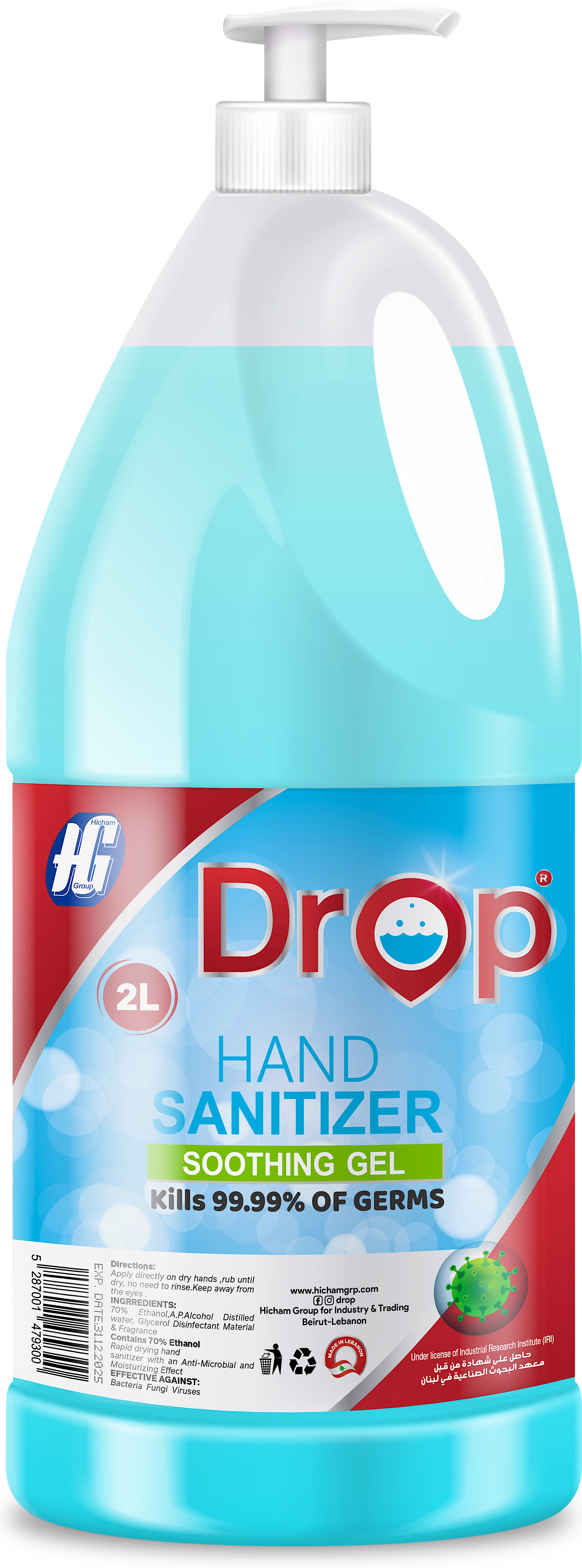 Drop Hand Sanitizer Soothing Gel 2 L