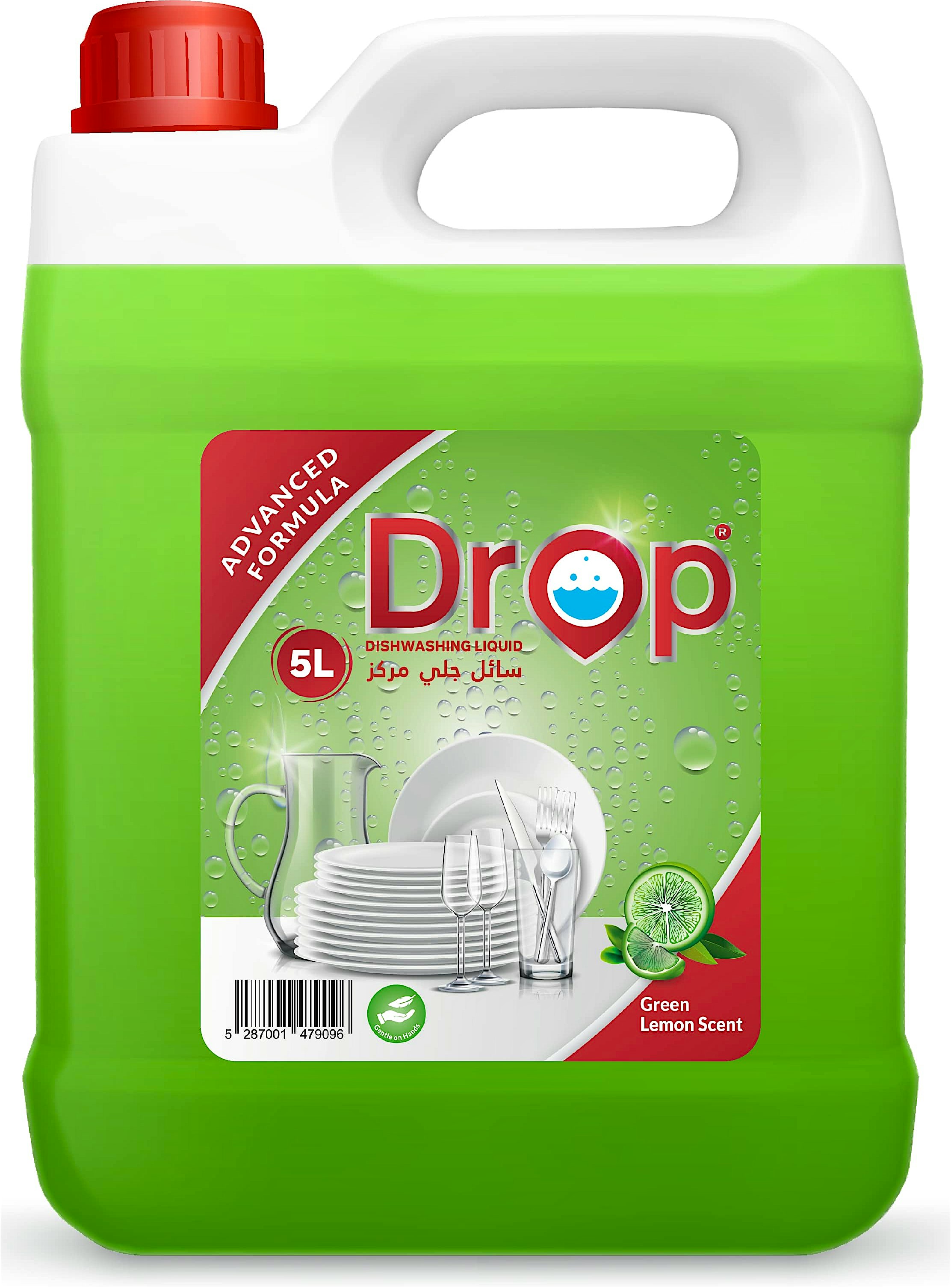 Drop Dishwashing Liquid Green Lemon Scent 5 L