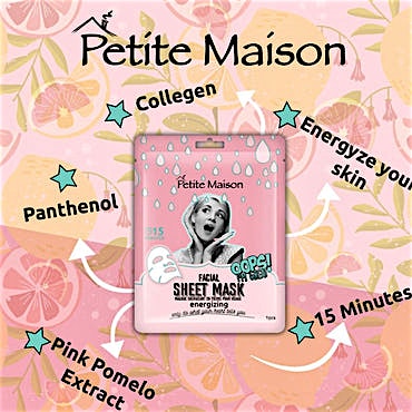 Petite Maison Energizing Facial Sheet Mask 25 ml