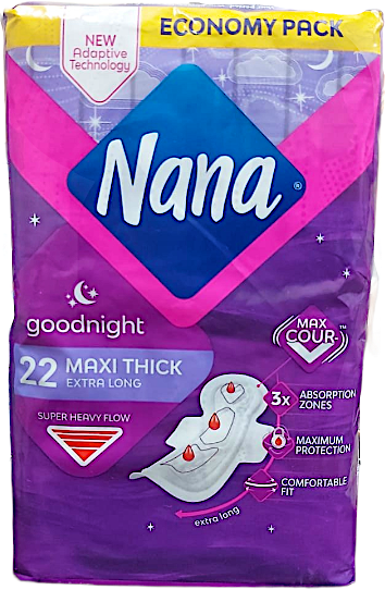 Nana Goodnight Maxi Thick Extra Long 22's 17 + 5 Free