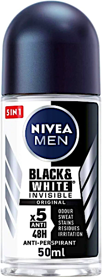 Nivea Roll On Original Invisible Black & White Men 50 ml