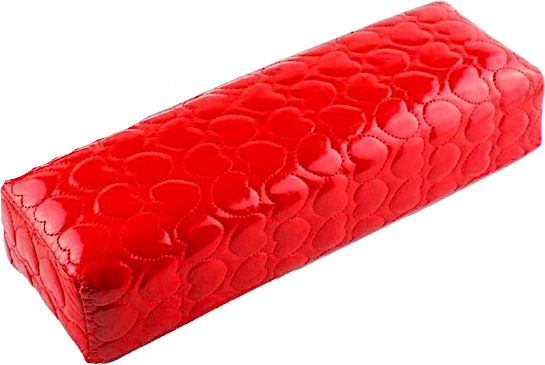 Dr.Shmidt Nails Faux Leather Arm Rest Cushion Red Heart pattern 1's