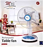 Rechargeable 3 Speed Table Fan 14" + USB Mobile Charger