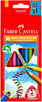 Faber-Castle Triangular Thick Color Pencils With Sharpner 10's