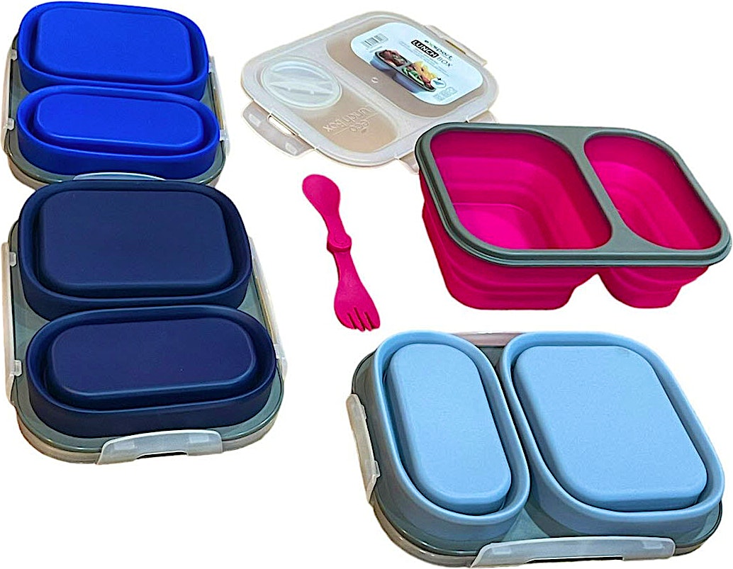Exsport Silicone Lunch Blue Box Foldable + Spoon