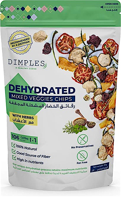 Dimples Dehydrated Mixed Veggies Chips With Herbs 40 g