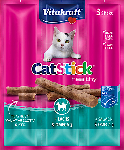 Vitakraft Cat Stick Mini With Salmon Sticks 3's