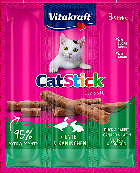 Vitakraft Cat Stick Mini With Rabbit & Duck Sticks 3's