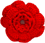 Crochet Red Flower Hair Clip 1's