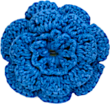Crochet Blue Flower Hair Clip 1's