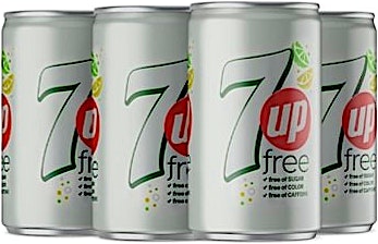 Diet 7up Can 150 ml + 35 ml Free - Pack Of 6
